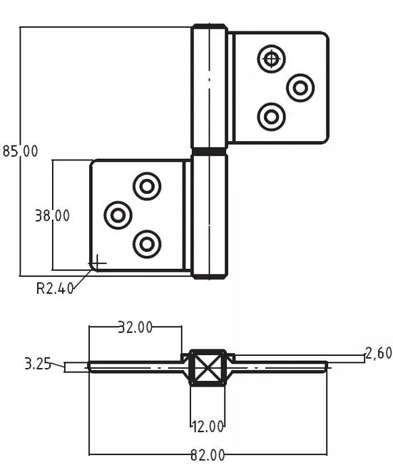 CH-S 85X82 W, universal card hinge, colour - white image buy in World