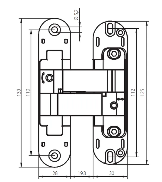 HH-18 AB, hidden hinge, colour - antique bronze image buy in World