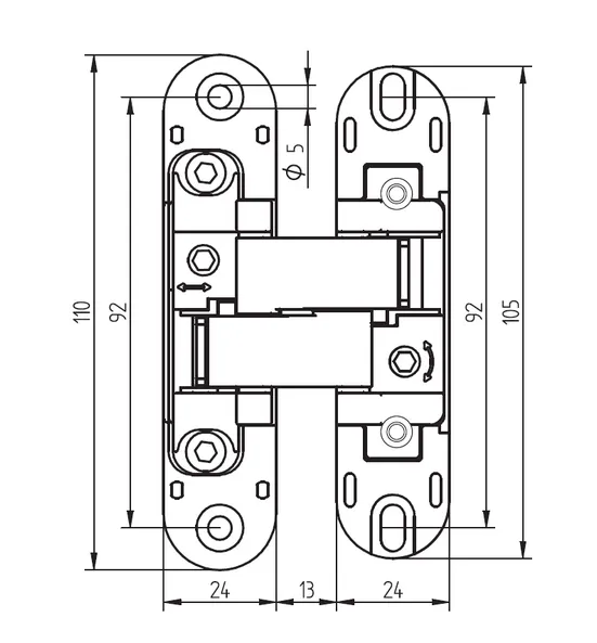 HH-2 B, hidden hinge, colour - black image buy in World