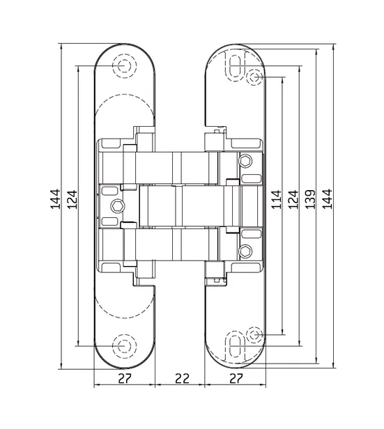 HH-16 W, hidden hinge, colour - white image buy in World