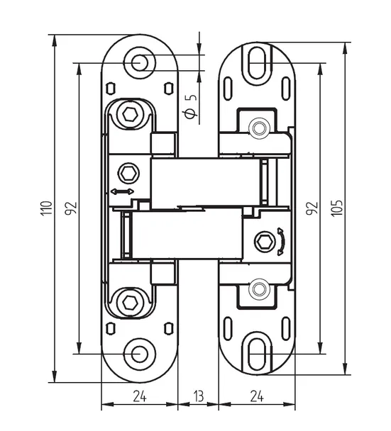 HH-1 PC, hidden hinge, colour - chrome image buy in World