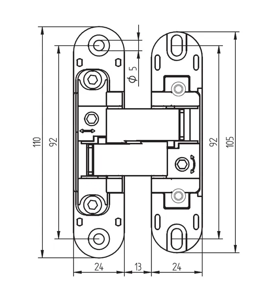 HH-4 PC, hidden hinge, colour - chrome image buy in World