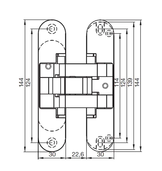 HH-6 SC, hidden hinge, colour - satin chrome image buy in World