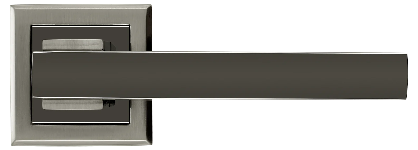 PIQUADRO, door handle MH-37 SN/BN-S, on square rosette, colour - white nickel/black nickel image buy in World