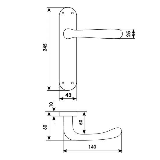 BRITISH STYLE PLB CSA, door handle, colour - satin chrome image buy in World