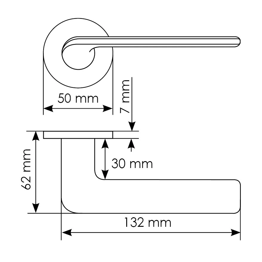 TOMORROW R5 CSA, door handle, color -  satin chrome image furniture World