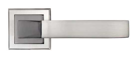 FUKOKU, door handle MH-28 SN/BN-S, on square rosette, colour - white nickel/black nickel image buy in World