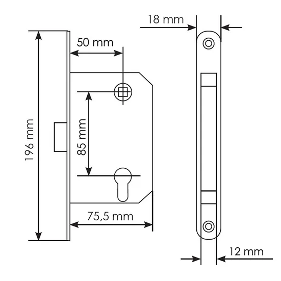 M1885 W, euro cylinder latch, colour - white image buy in World