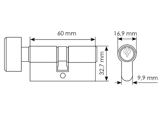 60CK BL, euro cylinder WC latch, colour - black image buy in World