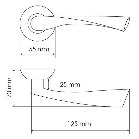 CAPELLA, door handle MH-01 SN, colour - white nickel image furniture World