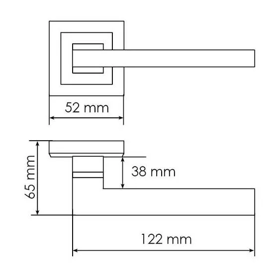 PANTS, door handle on square rosette MH-35 BL-S, colour - black image furniture World