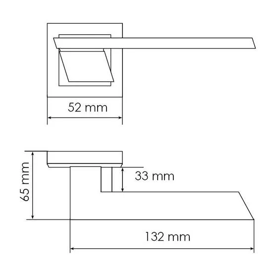 GVI, door handle MH-29 SC/CP-S, on square rosette, colour - satin chrome/chrome image buy in World