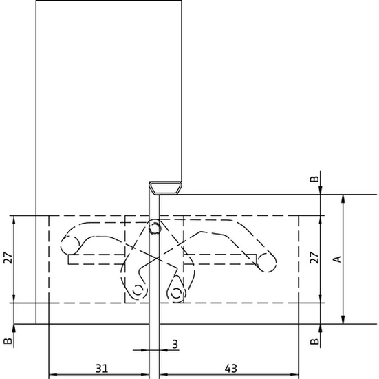 HH-16 W, hidden hinge, colour - white image furniture World