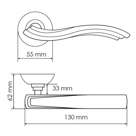 MIRAGE, door handle MH-14 SN/CP, colour - white nickel/chrome image furniture World