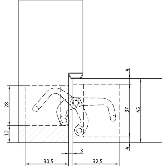 HH-5 SC, hidden hinge, colour - satin chrome image furniture World