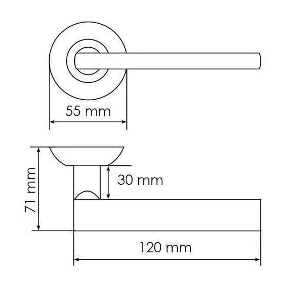 BRIDGE, door handle MH-25 SC/CP, colour - satin chrome/chrome image furniture World