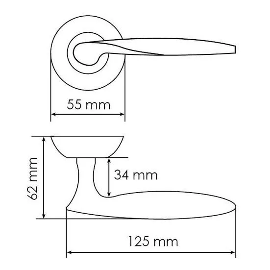 DOME, door handle MH-09 SN, colour - white nickel image buy in World