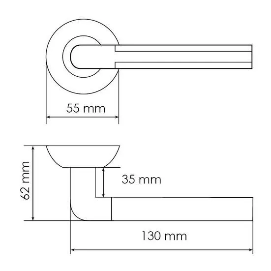 MOSAIC, door handle MH-11 SN/CP, colour - white nickel/chrome image buy in World