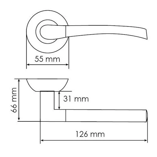 PISA, door handle MH-06 SN/CP, colour - white nickel/chrome image furniture World