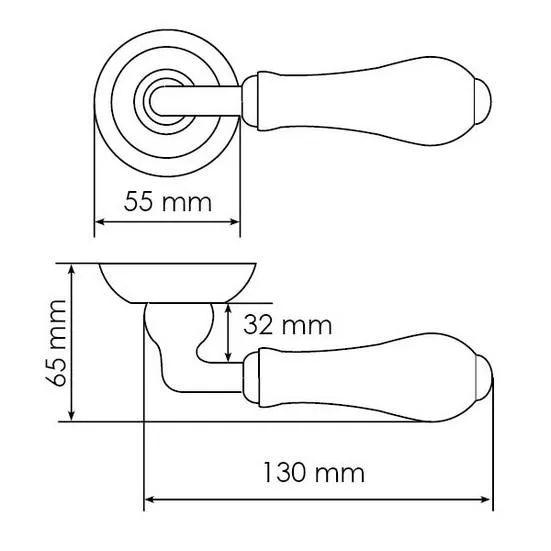 UMBERTO, door handle MH-41-CLASSIC PC/W, - colour- chrome/white image furniture World