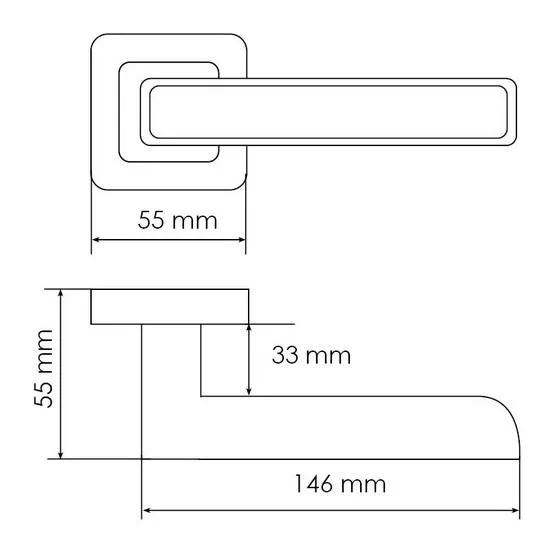 FLEX, door handle on square rosette MH-44 GR/CP-S55, colour - graphite/chrome image buy in World