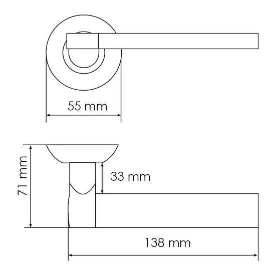 AGBAR, door handle MH-21 SC/CP, colour - satin chrome/chrome image buy in World