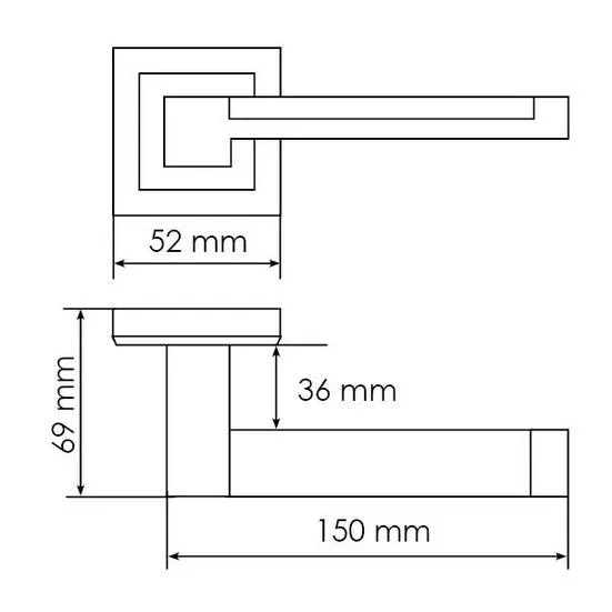 SANIBEL, door handle MH-39 SN/BN-S, on square rosette, colour - white nickel/black nickel image buy in World