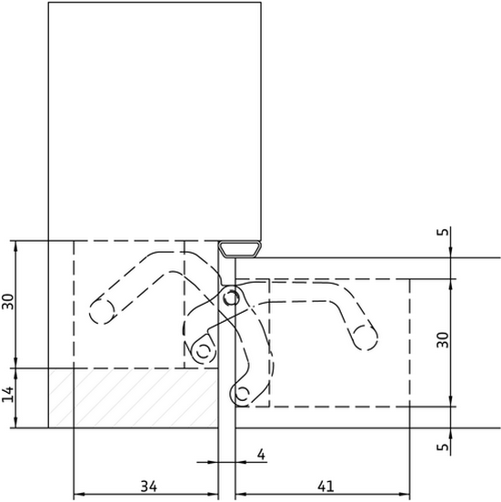 HH-6 PC, hidden hinge, colour - chrome image furniture World