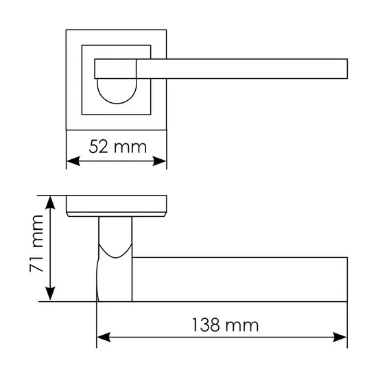 AGBAR, door handle MH-21 SN/BN-S, on square rosette, colour - white nickel/black nickel image furniture World