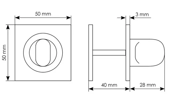 LUX-WC-S CSA/CRO, WC knob, colour - satin chrome/chrome image buy in World