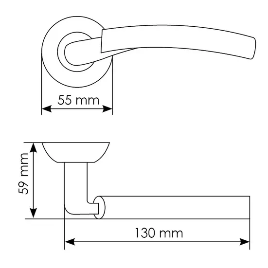 HALL, door handle MH-19 SC/CP, colour - satin chrome/chrome image buy in World