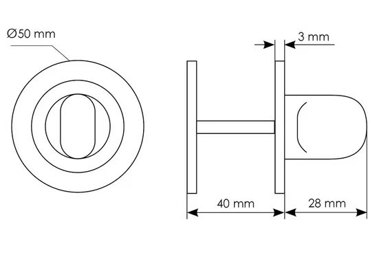 LUX-WC CRO, WC knob, colour - chrome image buy in World