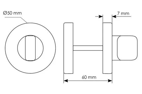 LUX-WC-R5 CRO, WC knob, colour - chrome image buy in World