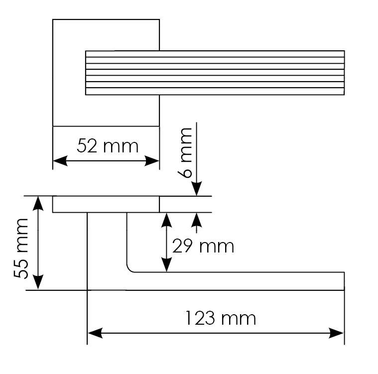 MAGLEV, door handle on square rosette MH-52-S6 BL, colour - black image buy in World