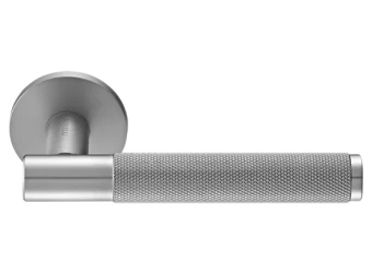 Door handle AZRIELI, on round socket 6 mm, MH-57-R6T MSC, color - matt satin chrome
