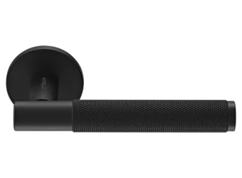 Door handle "AZRIELI" on a 6 mm round rosette, MH-57-R6T BL, color - black