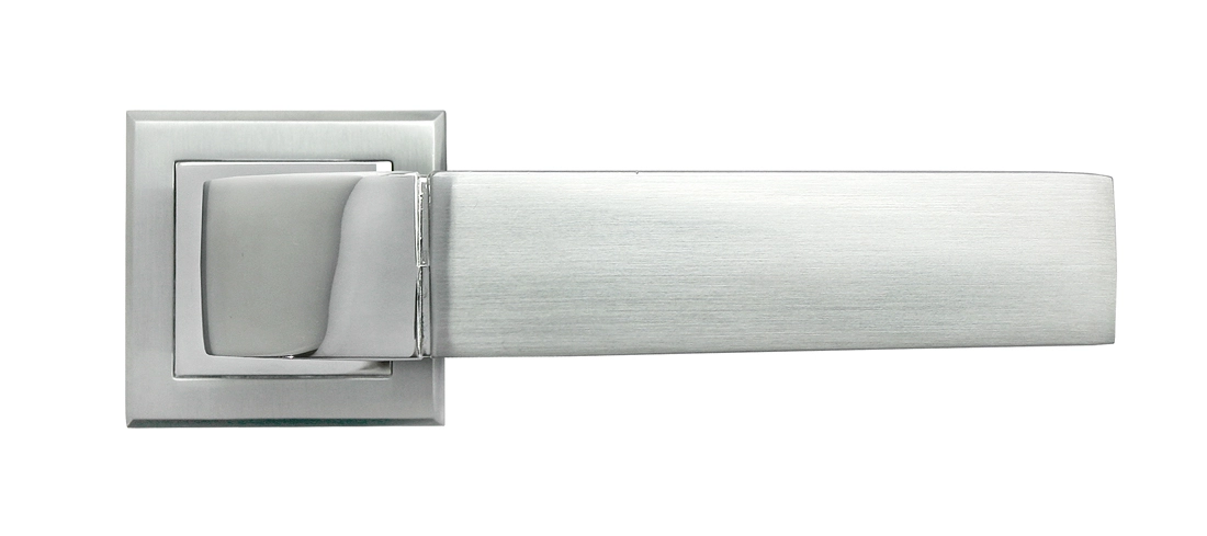 W, door handle MH-27 SC/CP-S, on square rosette, colour - satin chrome/chrome image buy in World