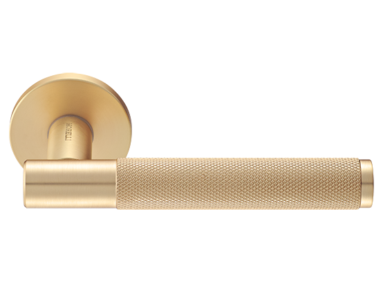 Door handle "AZRIELI" on a round socket of 6 mm, MH-57-R6T MSG, color - mat. satin gold image buy World