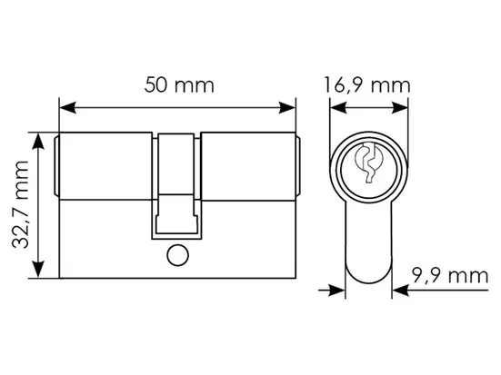 50C PC, euro cylinder (50mm), colour - chrome image buy in World