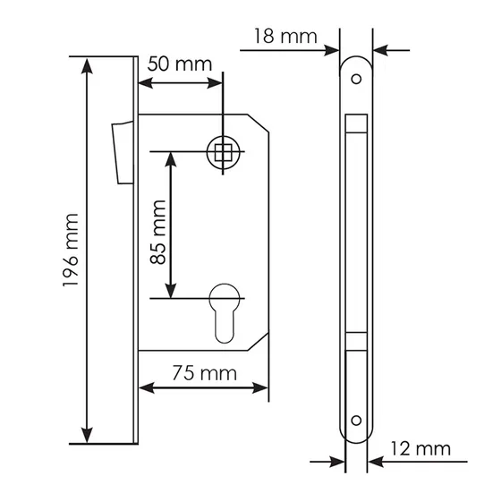 MM 2085 SN, euro cylinder latch, colour - white nickel image buy in World