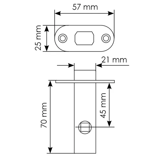 OL6-45 PG, interior latch with rounded corners, colour - gold image buy in World