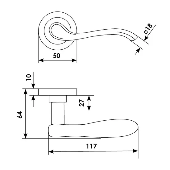 ERICA R2 OBR, door handle, colour - caffe image buy in World