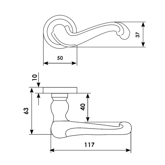 BAROCCO R2 CRO, door handle, colour - chrome image buy in World