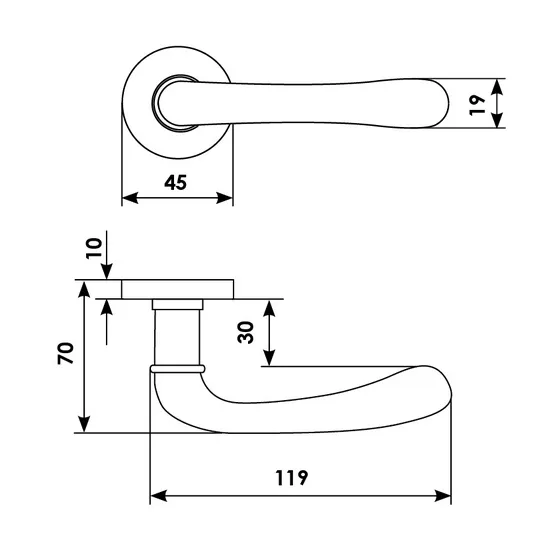 RING R3-E OBR, door handle, colour - caffe image buy in World