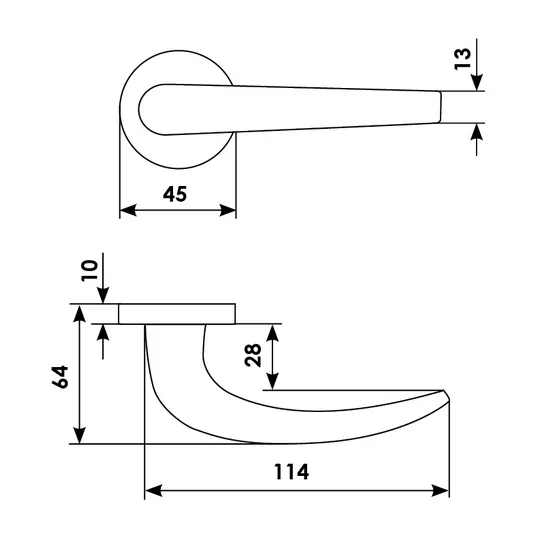 LILLA R3-E NIS, door handle, colour - satin nickel image buy in World