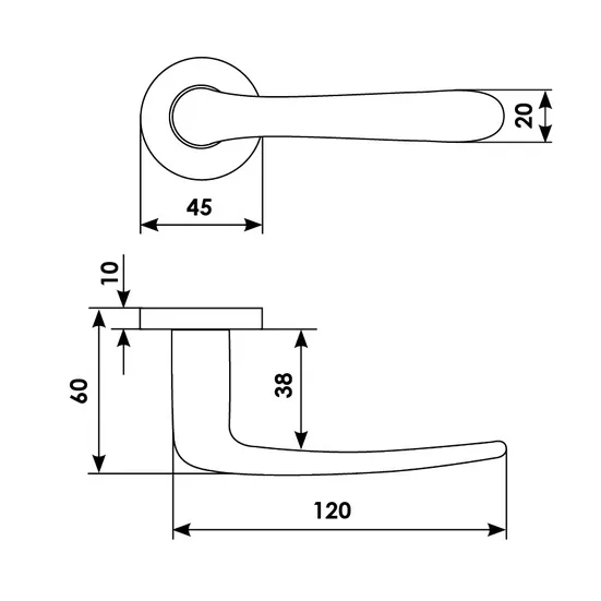 LINDA R3-E OSA, door handle, colour - satin gold image buy in World