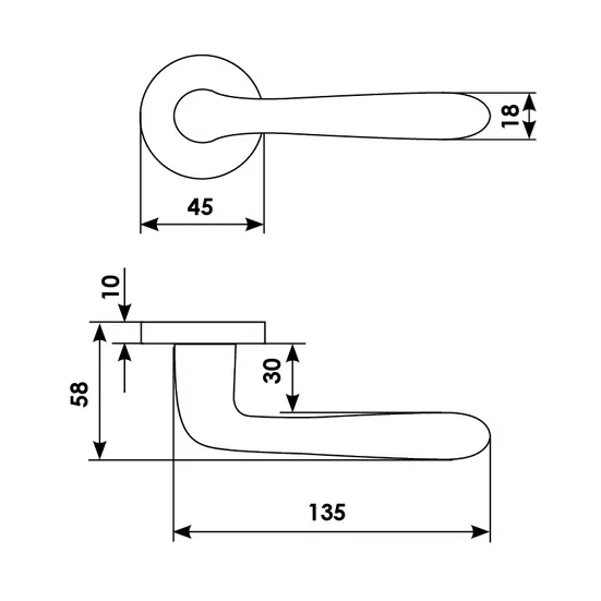 RUBINO R3-E OSA, door handle, colour - satin gold image buy in World