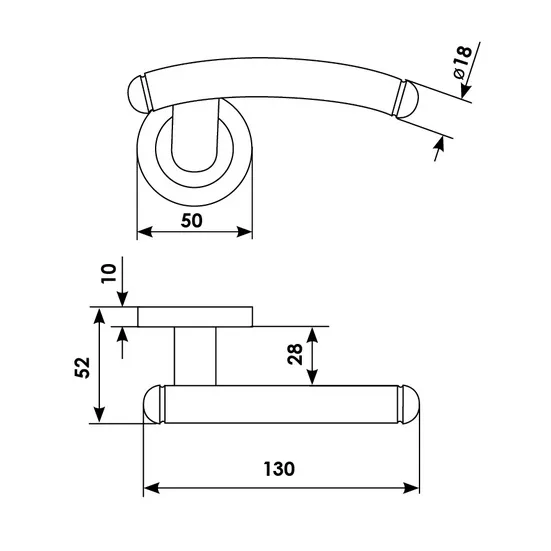 LUNA R4 OSA, door handle, colour - satin gold image buy in World