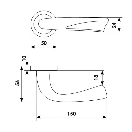 RAFT R2 CRO, door handle, colour - chrome image buy in World