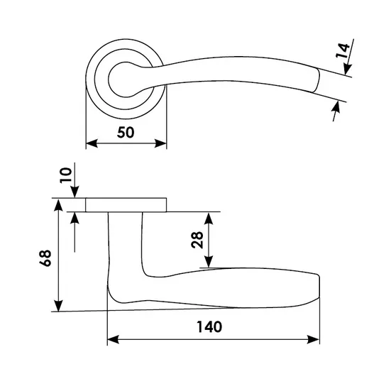 VENERA R2 CSA, door handle, colour - satin chrome image buy in World